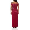 imageAdrianna Papell Womens Off Shoulder Beaded DressCranberry
