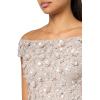 imageAdrianna Papell Womens Off Shoulder Beaded DressMarble