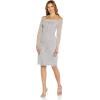 imageAdrianna Papell Womens Off Shoulder Beaded DressSilver Mist