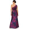imageAdrianna Papell Womens One Shoulder Jacquard GownNavyOrchid