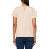 imageAdrianna Papell Womens Pleated Knit Double Sleeve TopChampagne Blush Whimsical Leaf