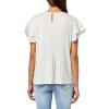 imageAdrianna Papell Womens Pleated Knit Double Sleeve TopIvory Ditsy Foulard