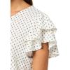imageAdrianna Papell Womens Pleated Knit Double Sleeve TopIvory Ditsy Foulard