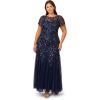 imageAdrianna Papell Womens Bead Long Dress with GodetsLight Navy