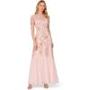 imageAdrianna Papell Womens Beaded Gown with GodetsBlush Pink