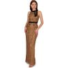 imageAdrianna Papell Womens Beaded Halter Long DressCopper
