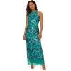 imageAdrianna Papell Womens Beaded Halter Long DressExotic Jade