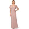 imageAdrianna Papell Womens Beaded Mesh Long DressCameo