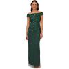 imageAdrianna Papell Womens Off Shoulder Beaded DressDusty Emerald