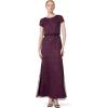imageAdrianna Papell Womens Short Sleeve Blouson Beaded GownCassis
