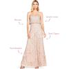 imageAdrianna Papell Womens Long Blouson Beaded DressBlushGold