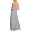 imageAdrianna Papell Womens Long Blouson Beaded DressBridal Silver