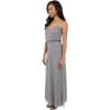 imageAdrianna Papell Womens Long Blouson Beaded DressSilverGrey