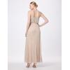 imageAdrianna Papell Womens Long Blouson Beaded DressSilverNude