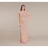 imageAdrianna Papell Womens Off The Shoulder Crunchy Bead GownRosegold