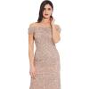 imageAdrianna Papell Womens Off The Shoulder Crunchy Bead GownRosegold