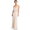imageAdrianna Papell Womens Slvlss Blouson Beaded GwnSilverNude