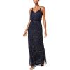 imageAdrianna Papell Womens Long Blouson Beaded DressMidnight