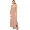 imageAdrianna Papell Womens Metallic Knit Draped GownBiscotti