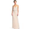 imageAdrianna Papell Womens Slvlss Blouson Beaded GwnSilverNude
