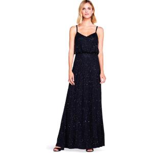 imageAdrianna Papell Womens Long Blouson Beaded DressBlack