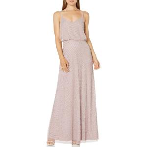 imageAdrianna Papell Womens Long Blouson Beaded DressDusted PetalSilver