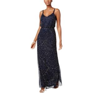 imageAdrianna Papell Womens Long Blouson Beaded DressMidnight