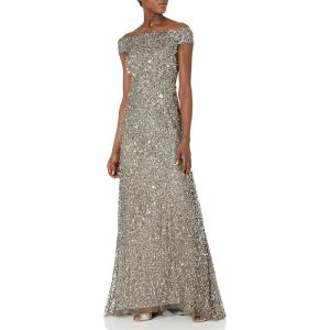 imageAdrianna Papell Womens Off The Shoulder Crunchy Bead GownLead