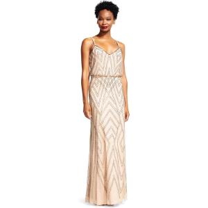 imageAdrianna Papell Womens Slvlss Blouson Beaded GwnTaupePink