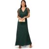imageAdrianna Papell Womens Beaded Blouson Long Dress Dusty Emerald