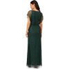 imageAdrianna Papell Womens Beaded Blouson Long Dress Dusty Emerald