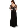 imageAdrianna Papell Womens Beaded Crepe Long DressBlack Blush Multi