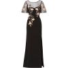 imageAdrianna Papell Womens Beaded Crepe Long DressBlack Blush Multi