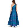 imageAdrianna Papell Womens Floral Jacquard High Low DressTealBlue