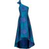 imageAdrianna Papell Womens Floral Jacquard High Low DressTealBlue