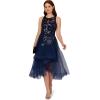 imageAdrianna Papell Womens Sequin Combo HighLow DressNavyBlack