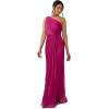 imageAdrianna Papell Womens Stardust Pleated Draped GownMagenta