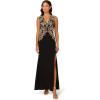 imageAdrianna Papell Womens Beaded Crepe Long DressBlack