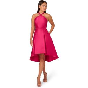imageAdrianna Papell Womens Halter Hi Low Mikado DressCosmo Pink