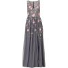 imageAdrianna Papell Womens Beaded Mesh Long DressDusty Blue Multi