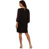 imageAdrianna Papell Womens Crew Neck Clip Dot 34 Sleeve Mc DressBlack
