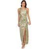 imageAdrianna Papell Womens Foil Asymmetric GownSageGold