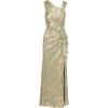 imageAdrianna Papell Womens Foil Asymmetric GownSageGold