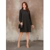 imageAdrianna Papell Womens Printed Ruffle Neck Knit DressBlack