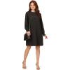 imageAdrianna Papell Womens Printed Ruffle Neck Knit DressBlack