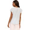 imageAdrianna Papell womens Solid Short Ruffle Sleeve Popover BlouseSnow Globe