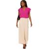 imageAdrianna Papell womens Solid Short Ruffle Sleeve Popover BlouseTropical Fuchsia