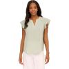 imageAdrianna Papell womens Solid Short Ruffle Sleeve Popover BlouseIcy Sage