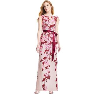 imageAdrianna Papell Womens Cascading Floral Colmn GwnMerlot MultiNude
