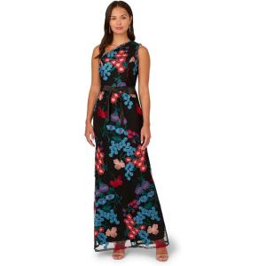 imageAdrianna Papell Womens One Shoulder GownBlack Multi
